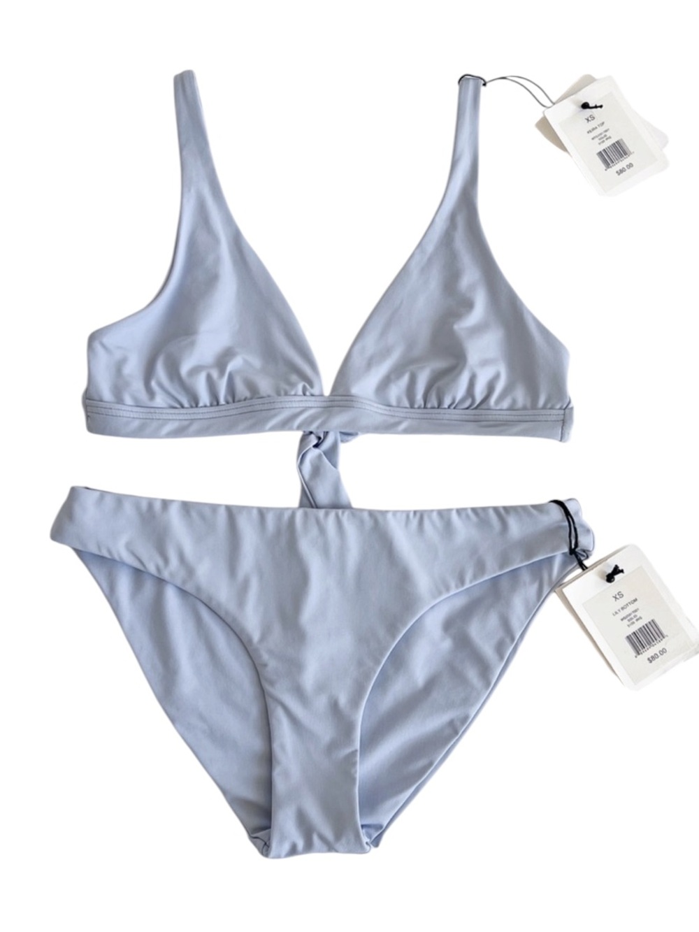 Onia Keira Top + Lily Bottom Bikini Set | Solid Iris | Size XS | NWT